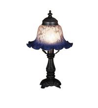  17507 - 12.5" High Fluted Bell White & Blue Mini Lamp