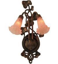  17552 - 11"W Pink Pond Lily 2 LT Wall Sconce