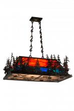  177434 - 35" Long Moose Through the Trees W/Diffuser Oblong Pendant