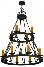  185067 - 36"W Lakeshore 12 LT Two Tier Chandelier