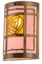 Meyda Blue 185655 - 9" Wide Bungalow Rose Wall Sconce