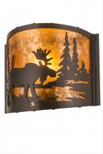 Meyda Blue 190524 - 12" Wide Moose at Lake Wall Sconce