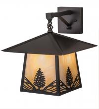  191801 - 12.5" Wide Stillwater Mountain Pine Hanging Wall Sconce