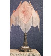  19226 - 15"H Fabric & Fringe Pink Pontiff Accent Lamp