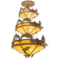 Meyda Blue 195815 - 58" Wide Catch of the Day Trout 3 Tier Chandelier