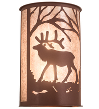  197060 - 12" Wide Elk at Dawn Wall Sconce