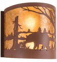 Meyda Blue 200325 - 15" Wide Bear at Lake Wall Sconce