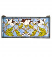  204638 - 25" Wide X 11" High Magnolia Stained Glass Window