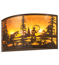  205155 - 32" Wide Fly Fishing Creek Wall Sconce