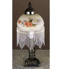  21191 - 13" High Roussillon Rose Bouquet Fringed Mini Lamp