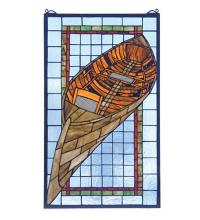  21439 - 15" Wide X 25" High Guideboat Stained Glass Window