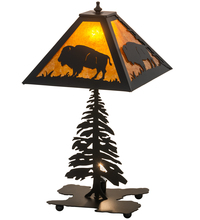Meyda Blue 214532 - 21" High Buffalo W/Lighted Base Table Lamp