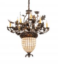  221201 - 34" Wide Oak Leaf & Acorn 9 Light Chandelier