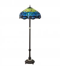 Meyda Blue 229124 - 62" High Tiffany Hanginghead Dragonfly Floor Lamp