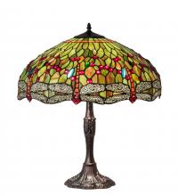 Meyda Blue 232805 - 26" High Tiffany Hanginghead Dragonfly Table Lamp