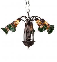  236530 - 24" Wide Stained Glass Pond Lily 7 Light Chandelier