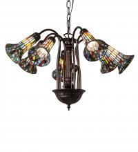  236531 - 26" Wide Stained Glass Pond Lily 7 Light Chandelier