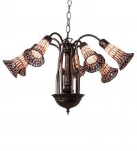  236532 - 26" Wide Stained Glass Pond Lily 7 Light Chandelier