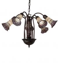  236533 - 24" Wide Stained Glass Pond Lily 7 Light Chandelier