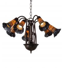  236534 - 26" Wide Stained Glass Pond Lily 7 Light Chandelier