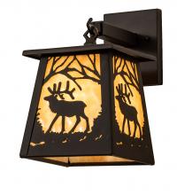  237280 - 7" Wide Elk at Dawn Hanging Wall Sconce