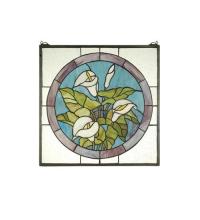  23866 - 20"W X 20"H Calla Lily Stained Glass Window