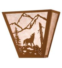  23948 - 13" Wide Wolf on the Loose Wall Sconce