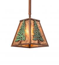  240017 - 10" Square Tall Pines Pendant