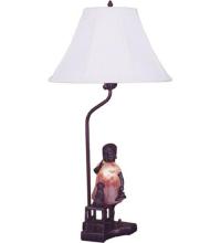 24166 - 14.5"H Silhouette Girl with Puppy Accent Lamp