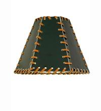  24176 - 7"W X 5"H Faux Leather Green Hexagon Shade