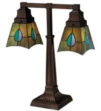  24284 - 19.5"H Mackintosh Leaf 2 Light Desk Lamp