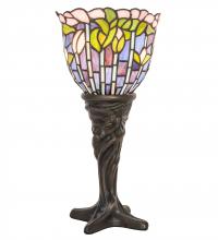 Meyda Blue 244885 - 15" High Tiffany Flowering Lotus Mini Lamp