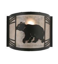  247078 - 12" Wide Happy Bear on the Loose Left Wall Sconce
