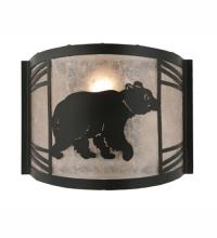 Meyda Blue 247117 - 12" Wide Happy Bear on the Loose Right Wall Sconce