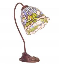 Meyda Blue 247789 - 18" High Tiffany Flowering Lotus Desk Lamp