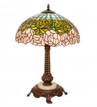 Meyda Blue 251964 - 23" Wide Tiffany Cabbage Rose Table Lamp