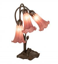  254357 - 16" High Lavender Pond Lily Tiffany Pond Lily 3 Light Accent Lamp