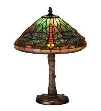  26683 - 16"H Tiffany Dragonfly w/ Twisted Fly Mosaic Base Accent Lamp