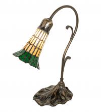 Meyda Blue 27084 - 15" High Stained Glass Pond Lily Accent Lamp
