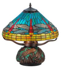  27159 - 17"H Tiffany Dragonfly w/Tiffany Mosaic Base Table Lamp