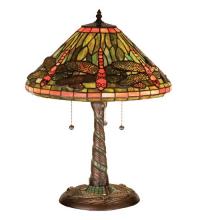  27812 - 21"H Tiffany Dragonfly w/ Twisted Fly Mosaic Base Table Lamp