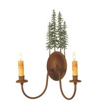  29460 - 12.5" Wide Tall Pines 2 Light Wall Sconce