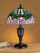 Meyda Blue 30343 - 18" High Tiffany Cabbage Rose Accent Lamp