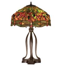  31109 - 31" High Tiffany Hanginghead Dragonfly Table Lamp