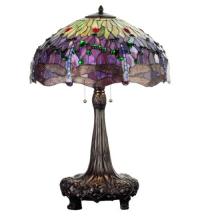 Meyda Blue 31112 - 31" High Tiffany Hanginghead Dragonfly Table Lamp