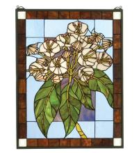  31268 - 20"W X 26"H Revival Mountain Laurel Stained Glass Window