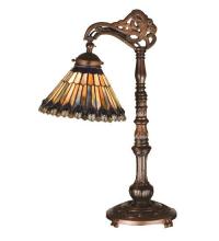  32738 - 19"H Tiffany Jeweled Peacock Bridge Arm Desk Lamp