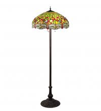  36501 - 62" High Tiffany Hanginghead Dragonfly Floor Lamp