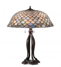 Meyda Blue 38594 - 30" High Tiffany Fishscale Table Lamp