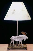 38855 - 15"H Pressed Foliage Lone Moose Accent Lamp